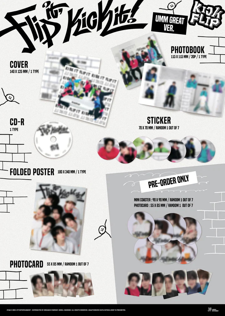 KICKFLIP - FLIP IT, KICK IT! (1st Mini Album) UMM GREAT Version