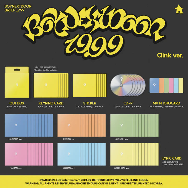 BOYNEXTDOOR - 19.99 (3rd EP) Clink ver.
