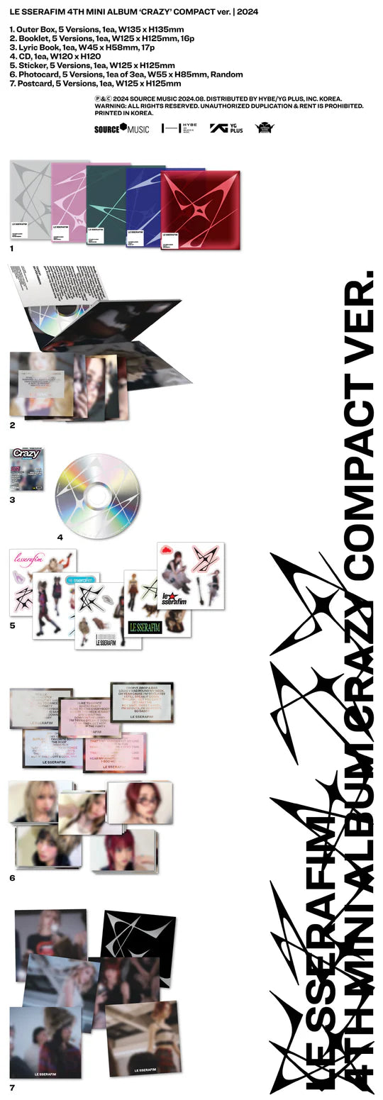 LE SSERAFIM - CRAZY (4th Mini Album) COMPACT