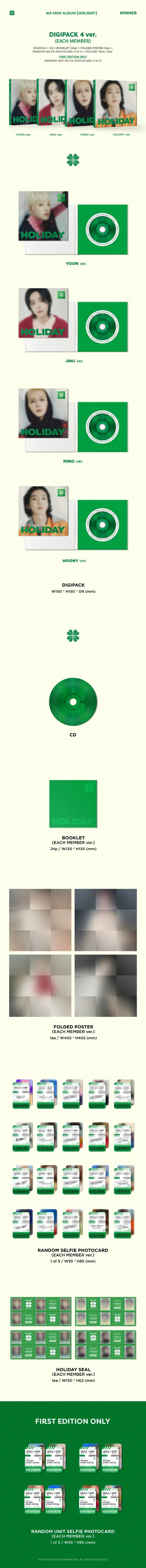 WINNER - HOLIDAY (4th Mini Album) DIGIPACK
