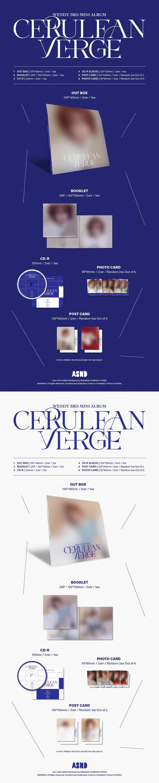 WENDY (RED VELVET) - CERULEAN VERGE (3rd Mini Album) DIGIPACK