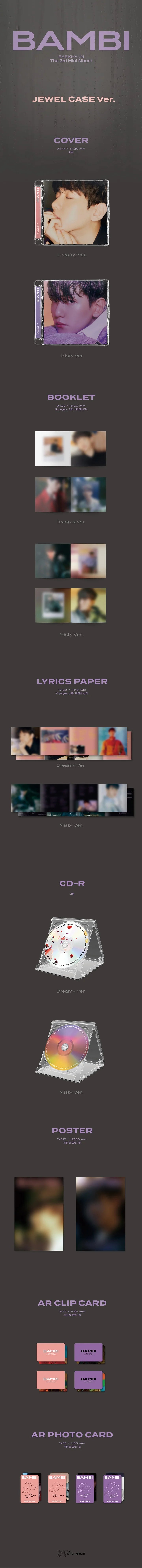 BAEKHYUN (EXO) - Bambi (3rd Mini Album) JEWEL CASE
