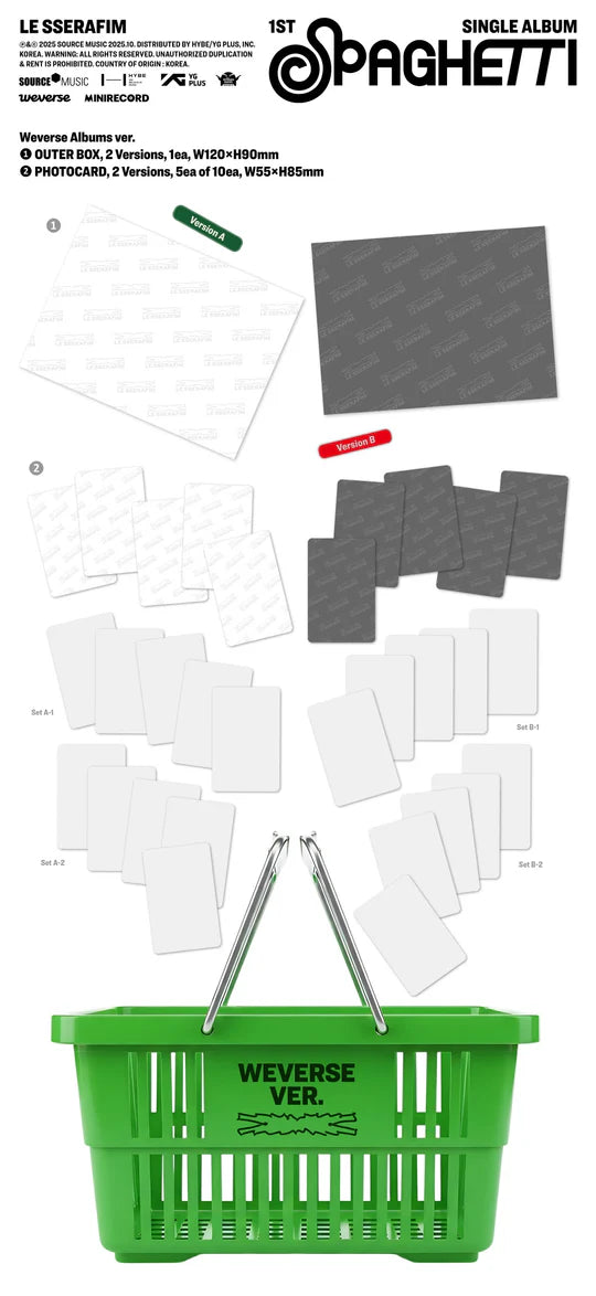 LE SSERAFIM - SPAGHETTI (1st Single Album) WEVERSE ALBUMS