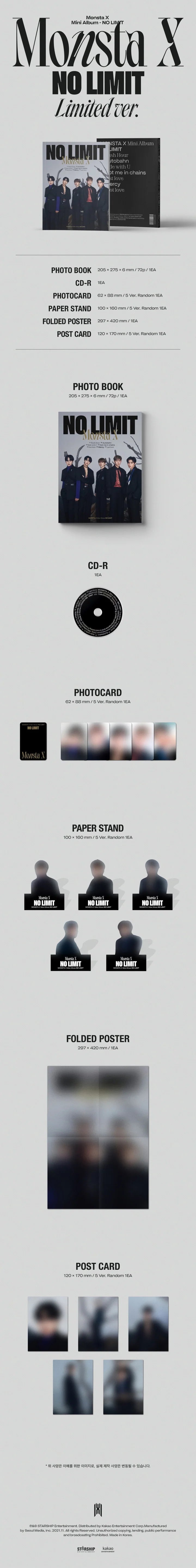 MONSTA X - NO LIMIT (10th Mini Album) LIMITED Version