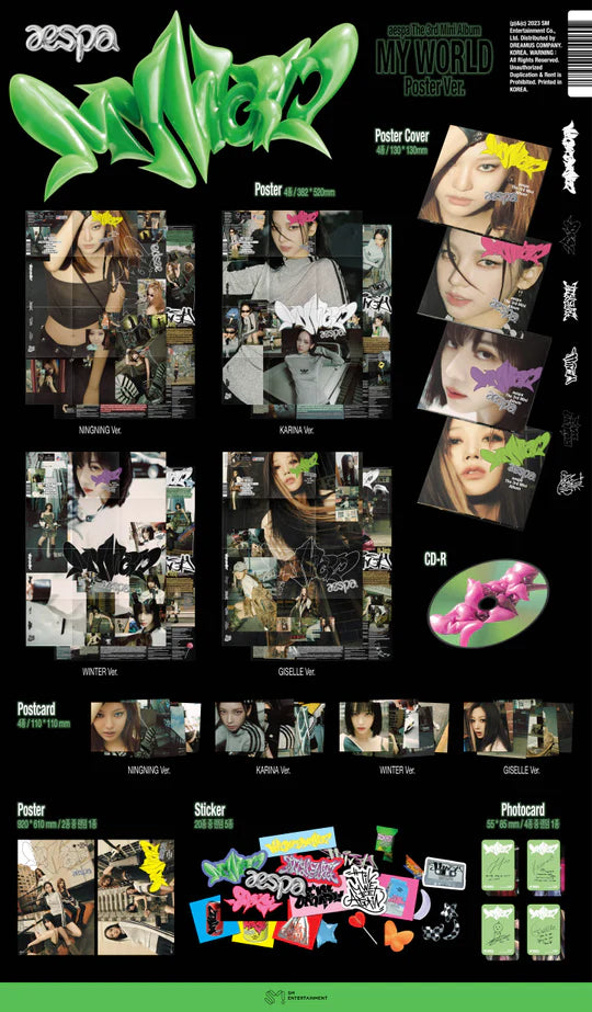 AESPA - MY WORLD (3rd Mini Album) Poster Version