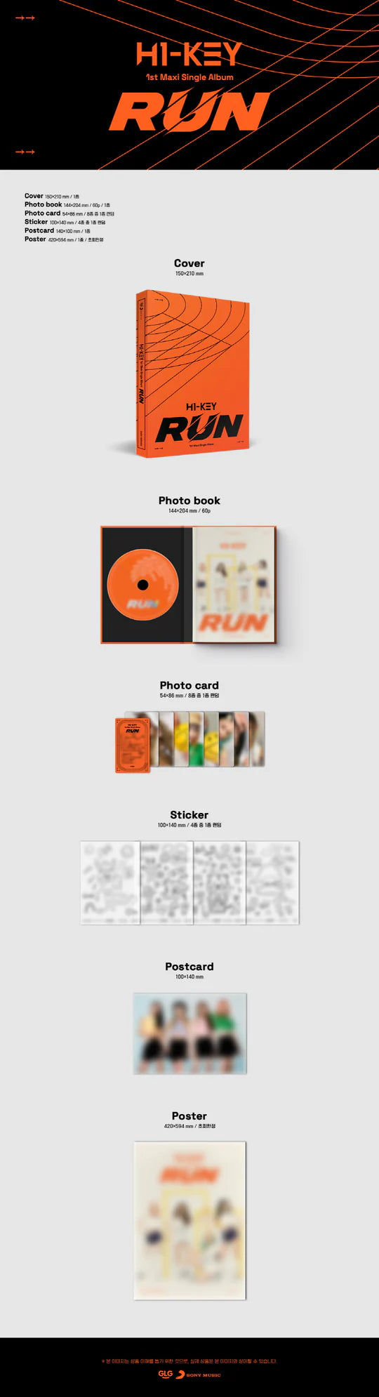 H1-KEY - RUN (1st MAXI Single Album)