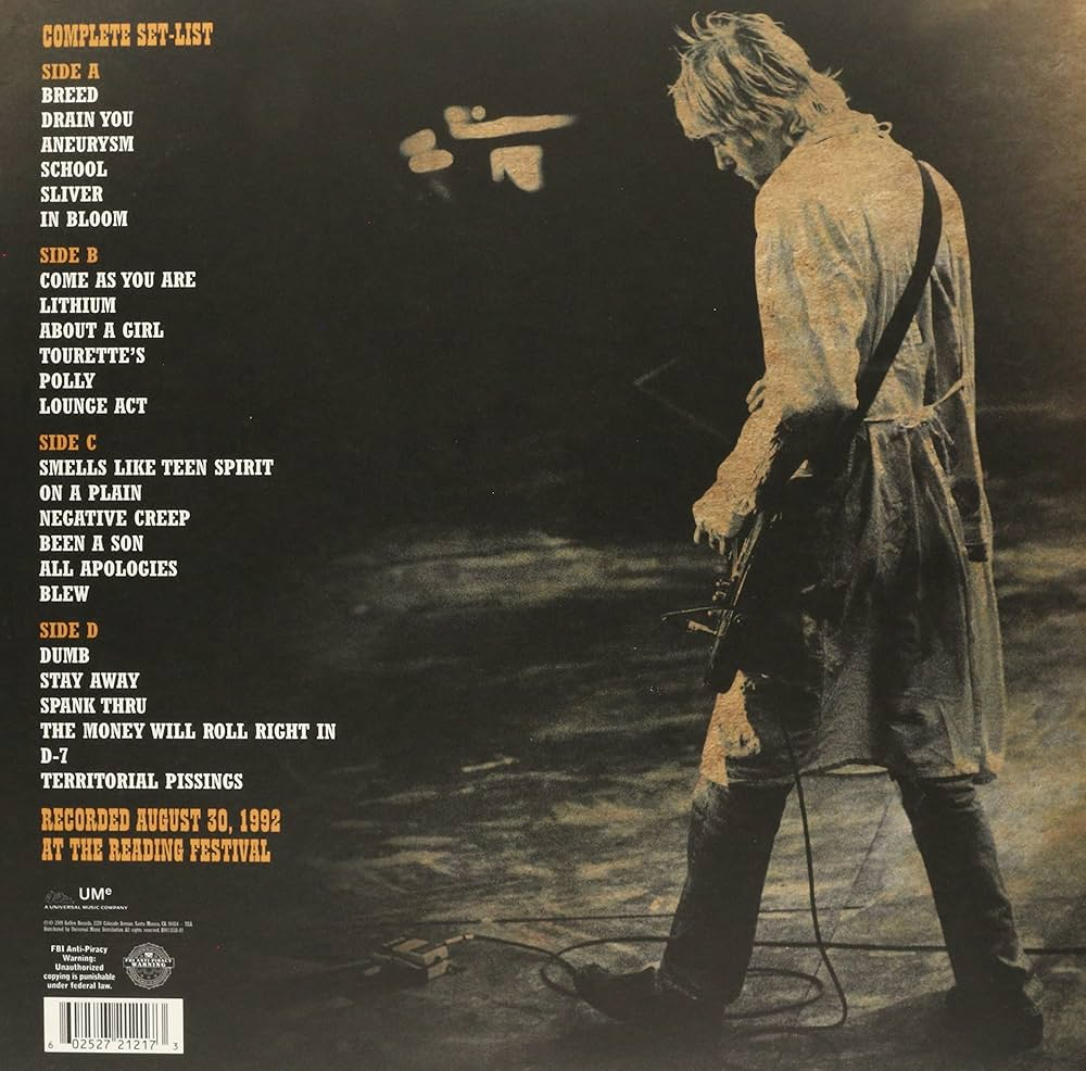 NIRVANA - Live at Reading VINILO
