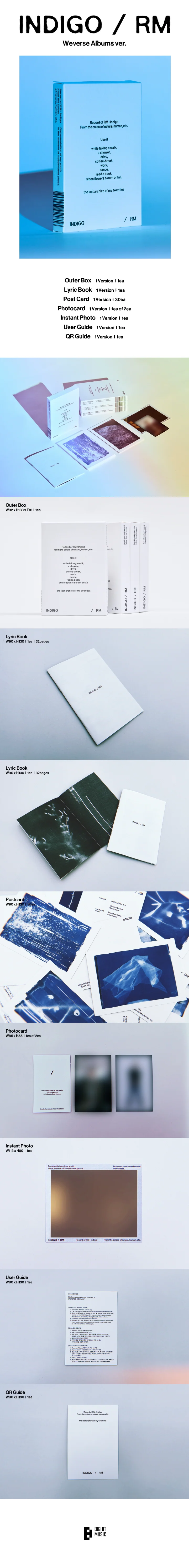 RM (BTS) - INDIGO (POSTCARD Edition WEVERSE Album)