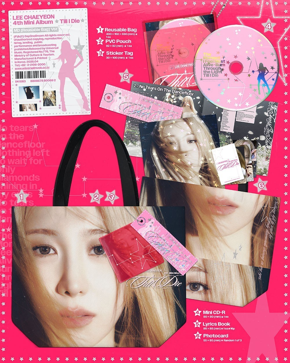 LEE CHAEYEON - TILL I DIE (4th Mini Album) MD REUSABLE BAG
