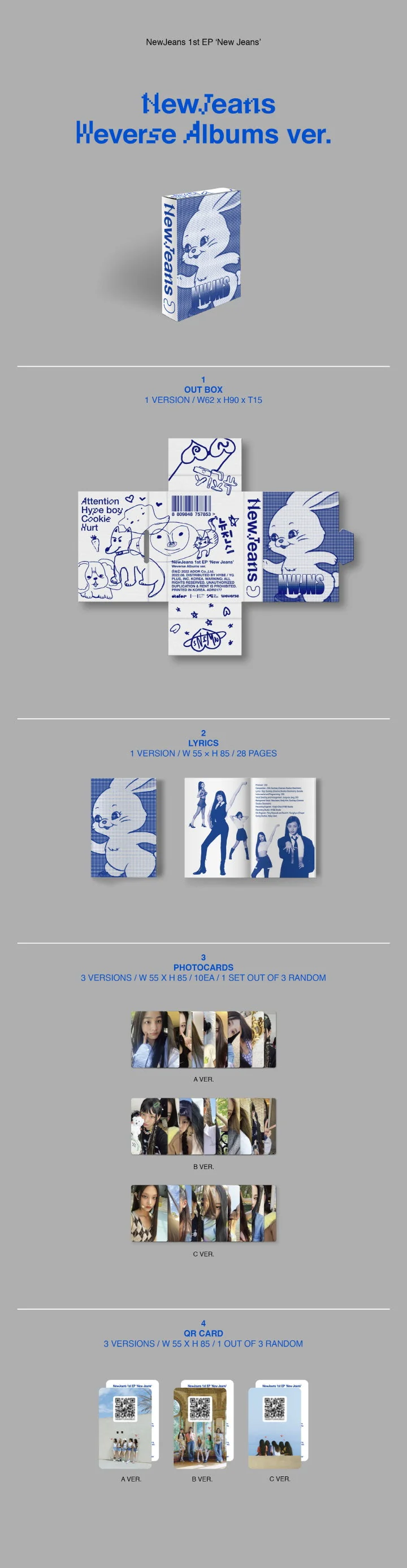 NEWJEANS - NEW JEANS (1st EP Album) WEVERSE ALBUMS