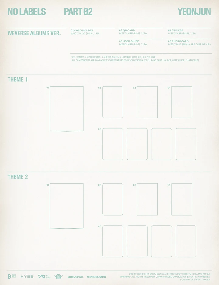 [PRE-ORDEN] YEONJUN (TXT) - NO LABELS : PART 02 (WEVERSE ALBUMS)
