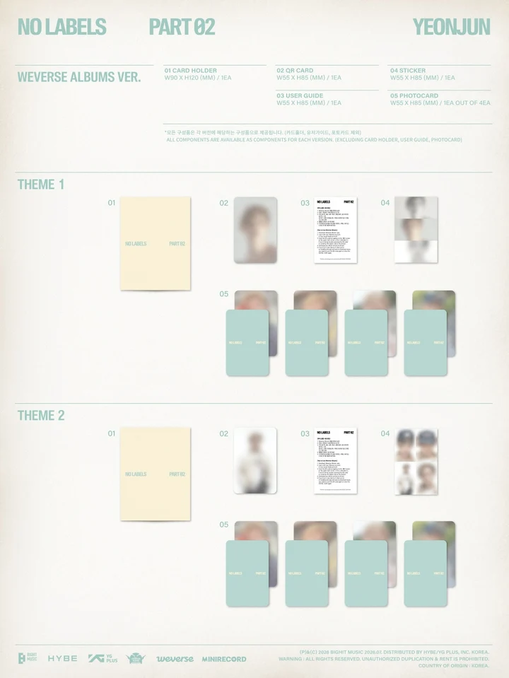 YEONJUN (TXT) - NO LABELS : PART 02 (WEVERSE ALBUMS)