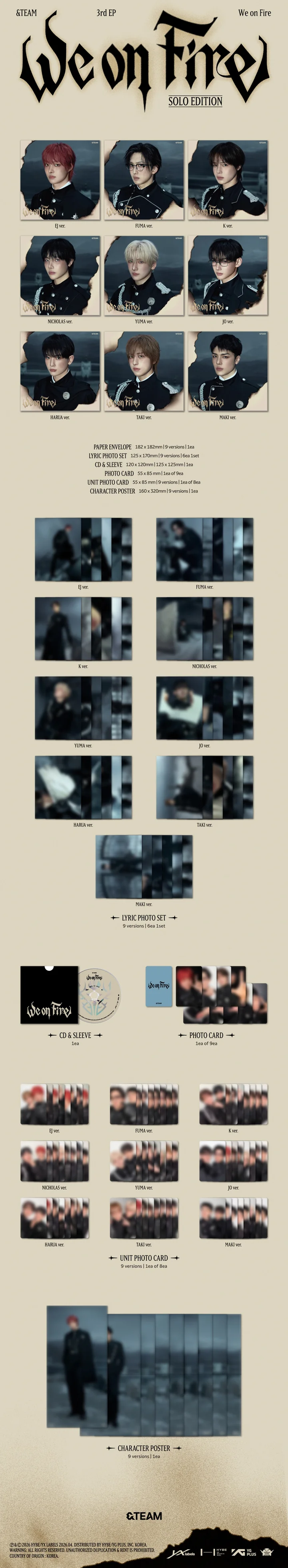 &TEAM - WE ON FIRE (3rd EP Album) SOLO EDITION