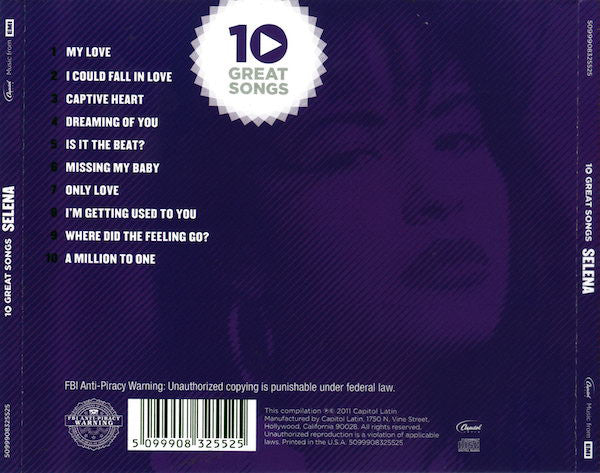 SELENA QUINTANILLA - 10 great songs CD