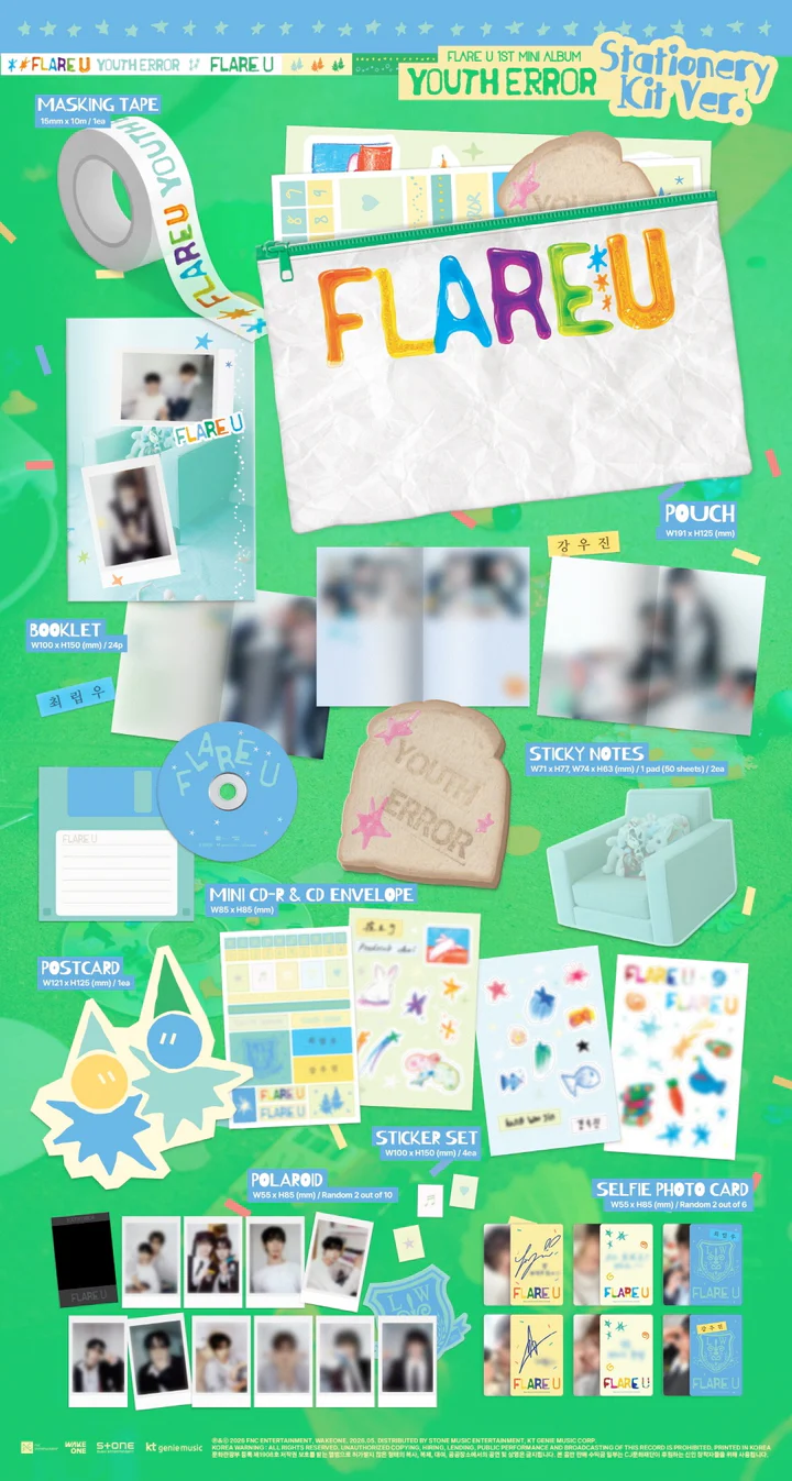FLARE U - YOUTH ERROR (1st Mini Album) STATIONERY KIT Version