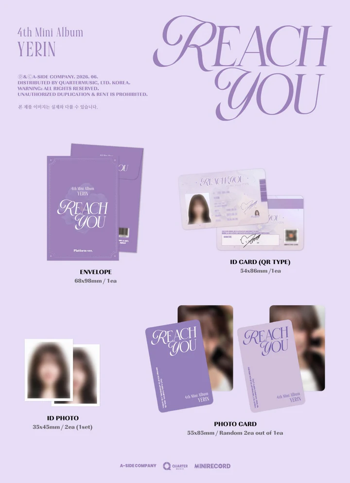 [PRE-ORDEN] YERIN (GFRIEND) - REACH YOU (4th Mini Album) PLATFORM