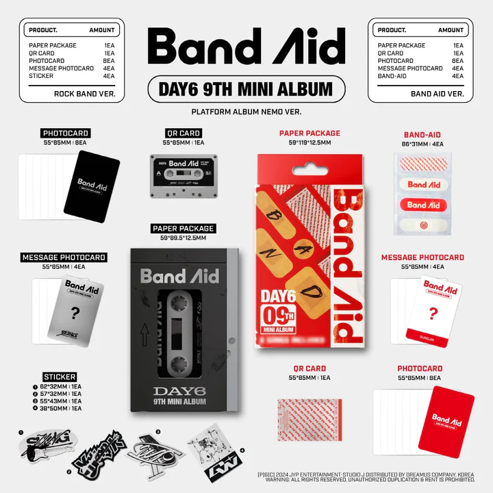 DAY6 - BAND AID (9th Mini Album) PLATFORM ALBUM NEMO