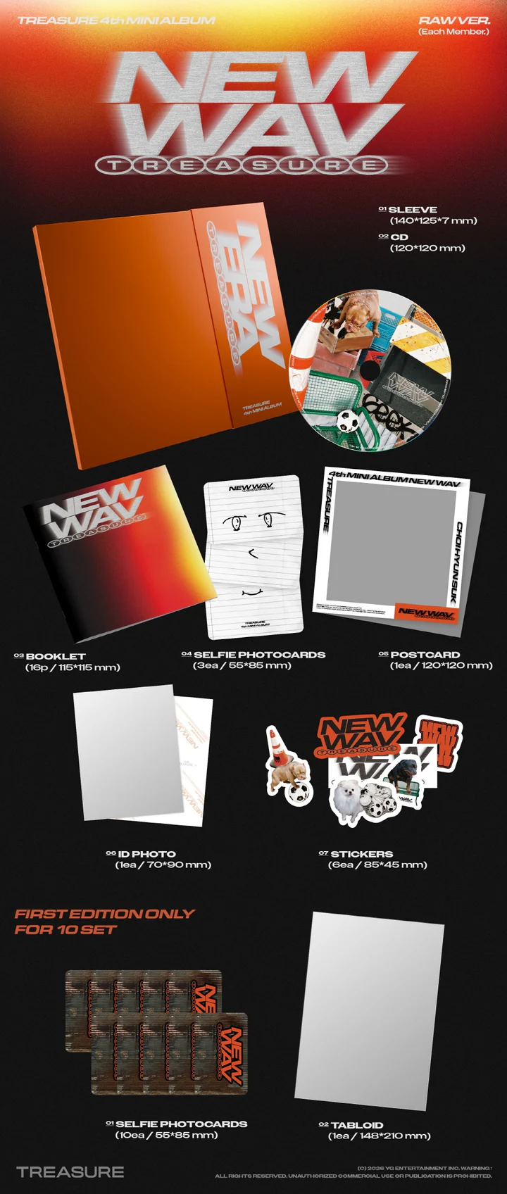 [PRE-ORDEN] TREASURE - NEW WAV (4th Mini Album) RAW Version
