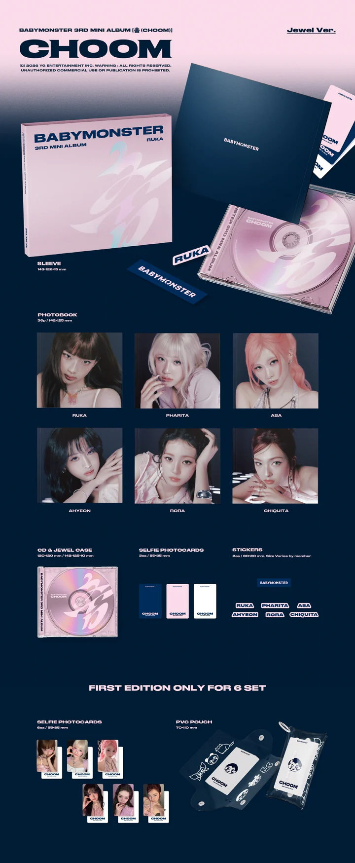 BABYMONSTER - 춤 (CHOOM) (3rd Mini Album) JEWEL Version AHYEON