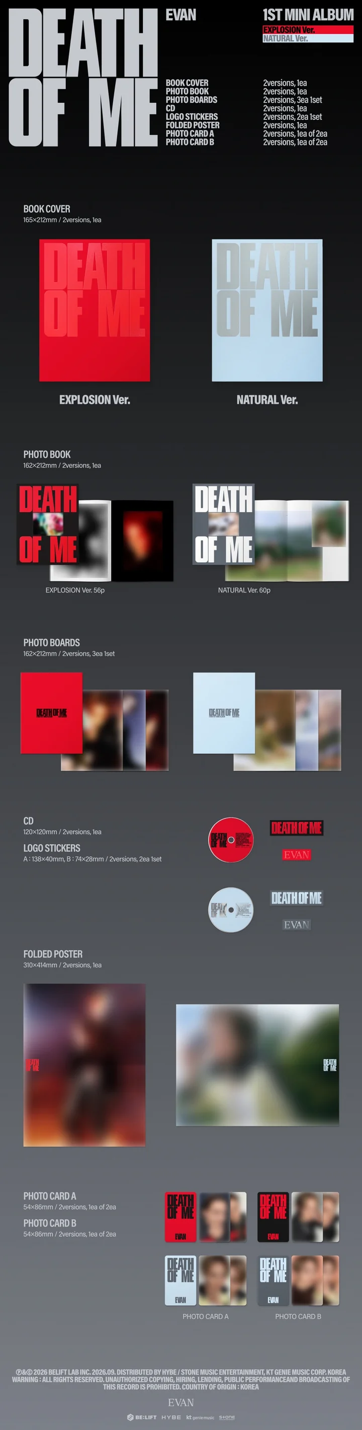 [PRE-VENTA] EVAN - DEATH OF ME (1st Mini Album)