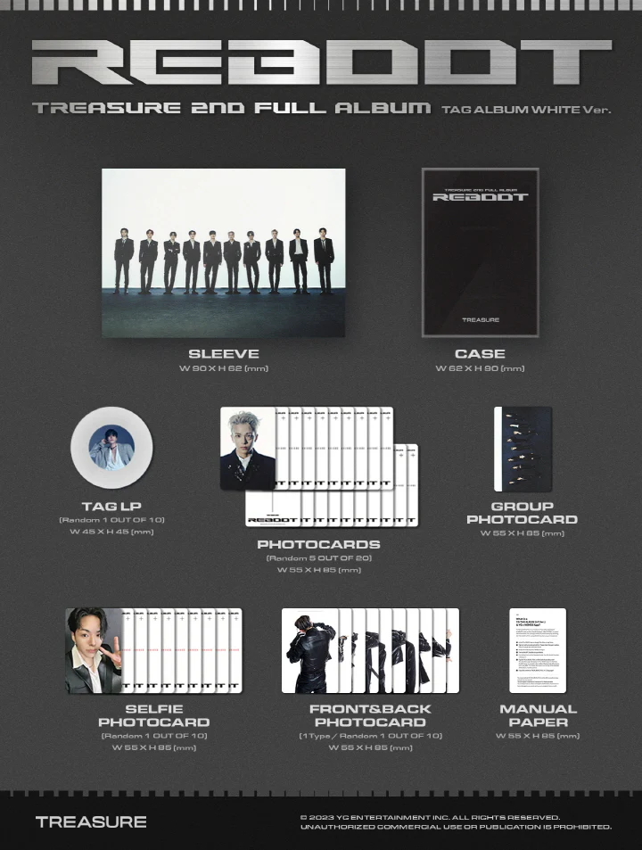 TREASURE - REBOOT (2nd Album) YG TAG