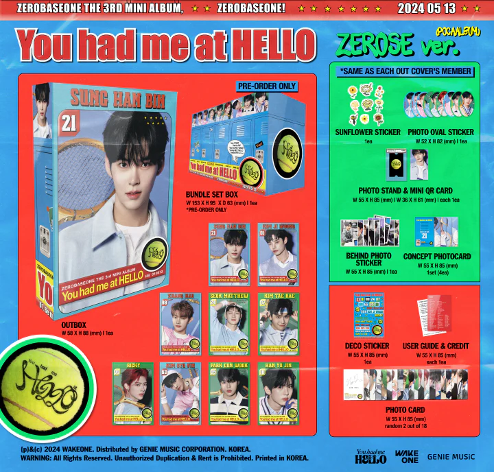ZEROBASEONE - YOU HAD ME AT HELLO (3rd Mini Album) ZEROSE POCAALBUM