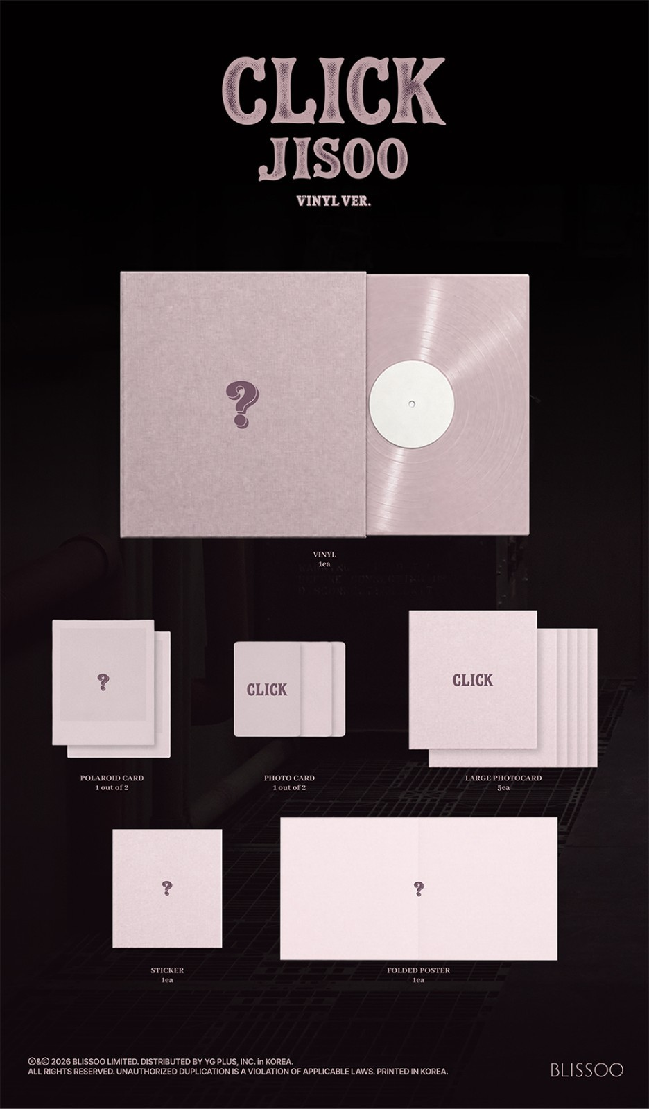 [PRE-VENTA] JISOO (BLACKPINK) - CLICK (Single Album) VINILO