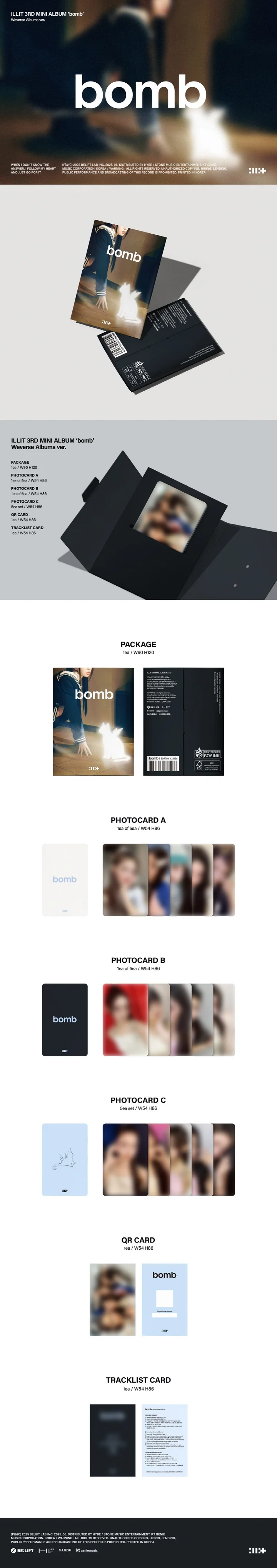 ILLIT - BOMB (3rd Mini Album) WEVERSE ALBUMS Version