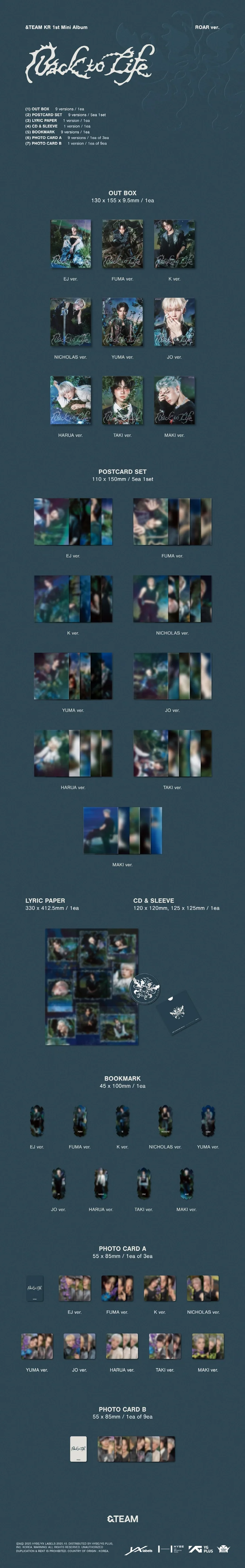 &TEAM - BACK TO LIFE (KR 1st Mini Album) ROAR Version