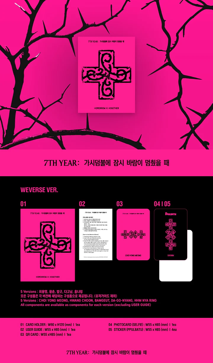 TXT - 7TH YEAR : 가시덤불에 잠시 바람이 멈췄을 때 WEVERSE ALBUM PPULBATU