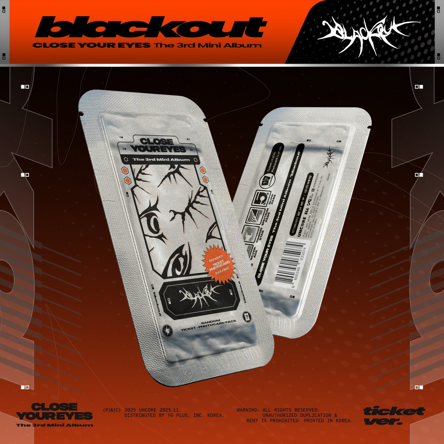 CLOSE YOUR EYES - BLACKOUT (The 3rd Mini Album) TICKET Version