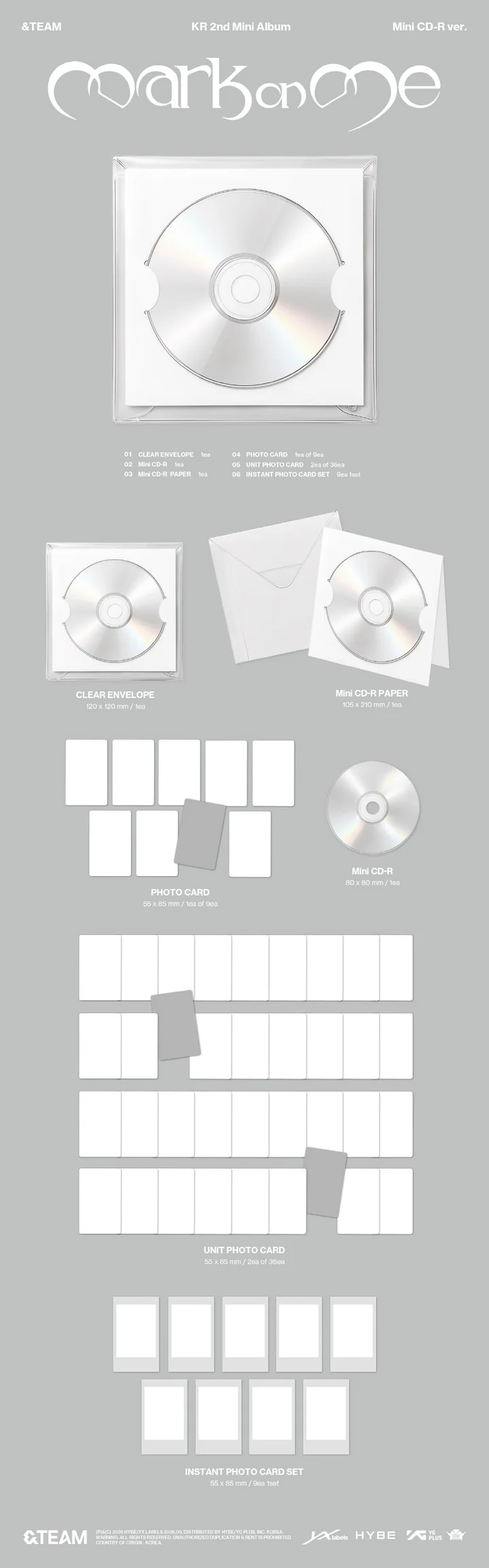 [PRE-ORDEN] &TEAM - Mark on Me KR (2nd Mini Album) Mini CD-R