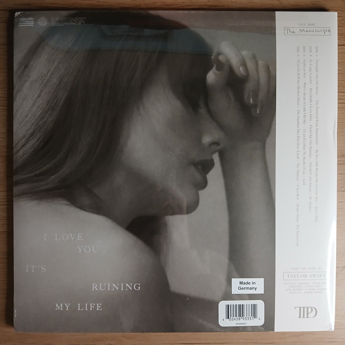 TAYLOR SWIFT - The tortured poets department VINILO Ghosted White