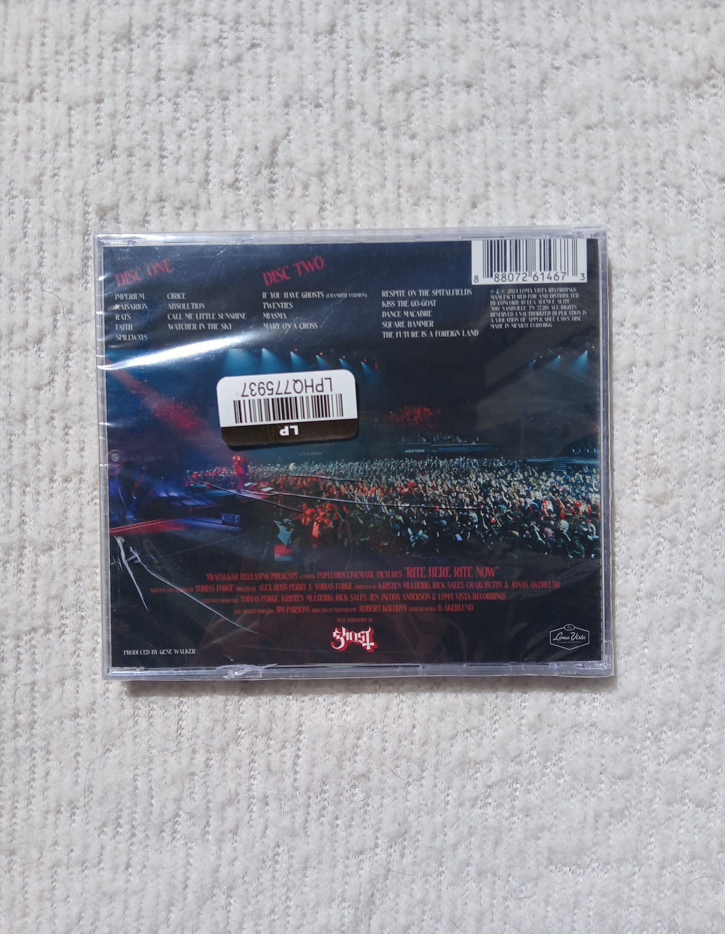 GHOST - Rite here rite now CD VER FOTOS