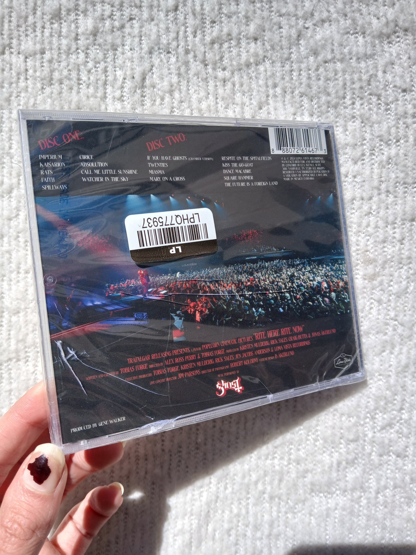 GHOST - Rite here rite now CD VER FOTOS