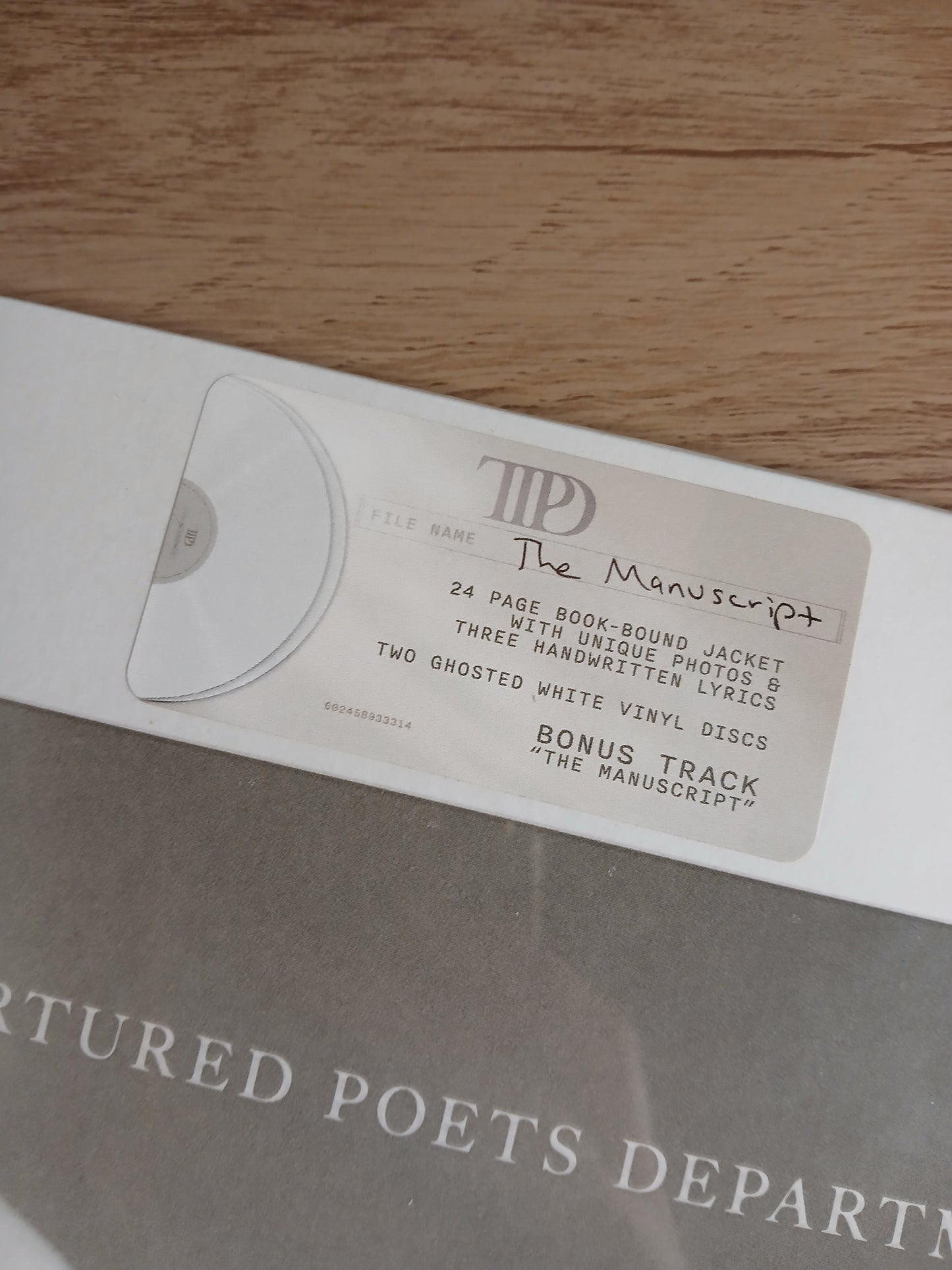 TAYLOR SWIFT - The tortured poets department VINILO Ghosted White