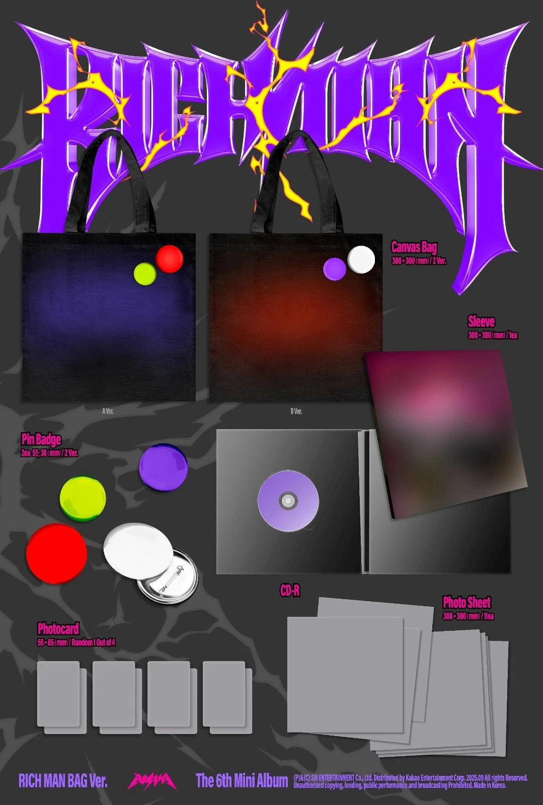 AESPA - RICH MAN (6th Mini Album) RICH MAN BAG